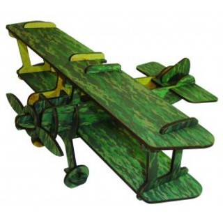 Avião de Montar, Quebra-Cabeça 3D, 18 peças, Brinquedo MDF, Adesivado